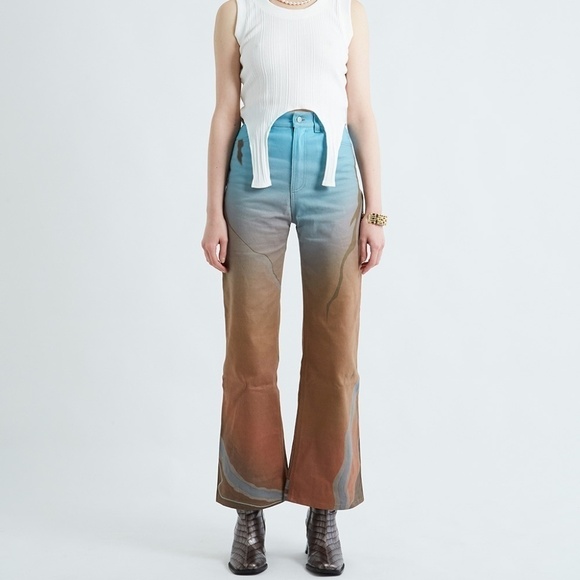 Viavanda High Waist Wide Flare Leg Jeans Size Small - Picture 1 of 11